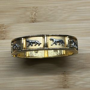 Detailed Baroque Polished Gold And Silver Hardware Bracelet